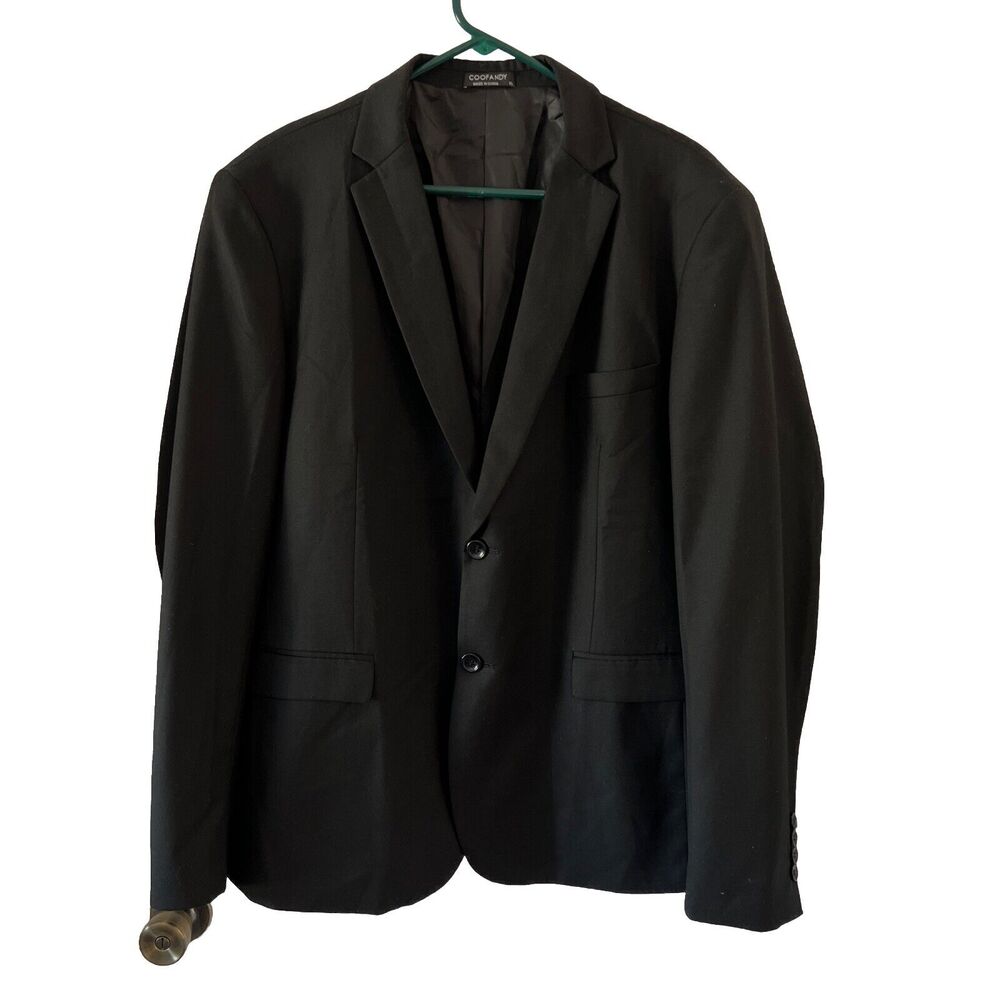 Coofandy Mens XL Black 2 Button Sport Coat Blazer Suit Jacket Lined NWOT